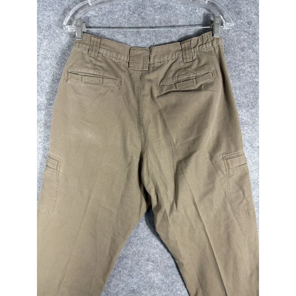 LL Bean Pants Mens 35 Brown Cotton Chino Cargo Flat Front Mid Rise Slash Pockets